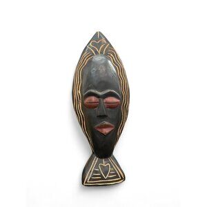 Hand-Carved Wall Art Ghana African Hand Crafted Wooden Tribal Mask-A Real ebony